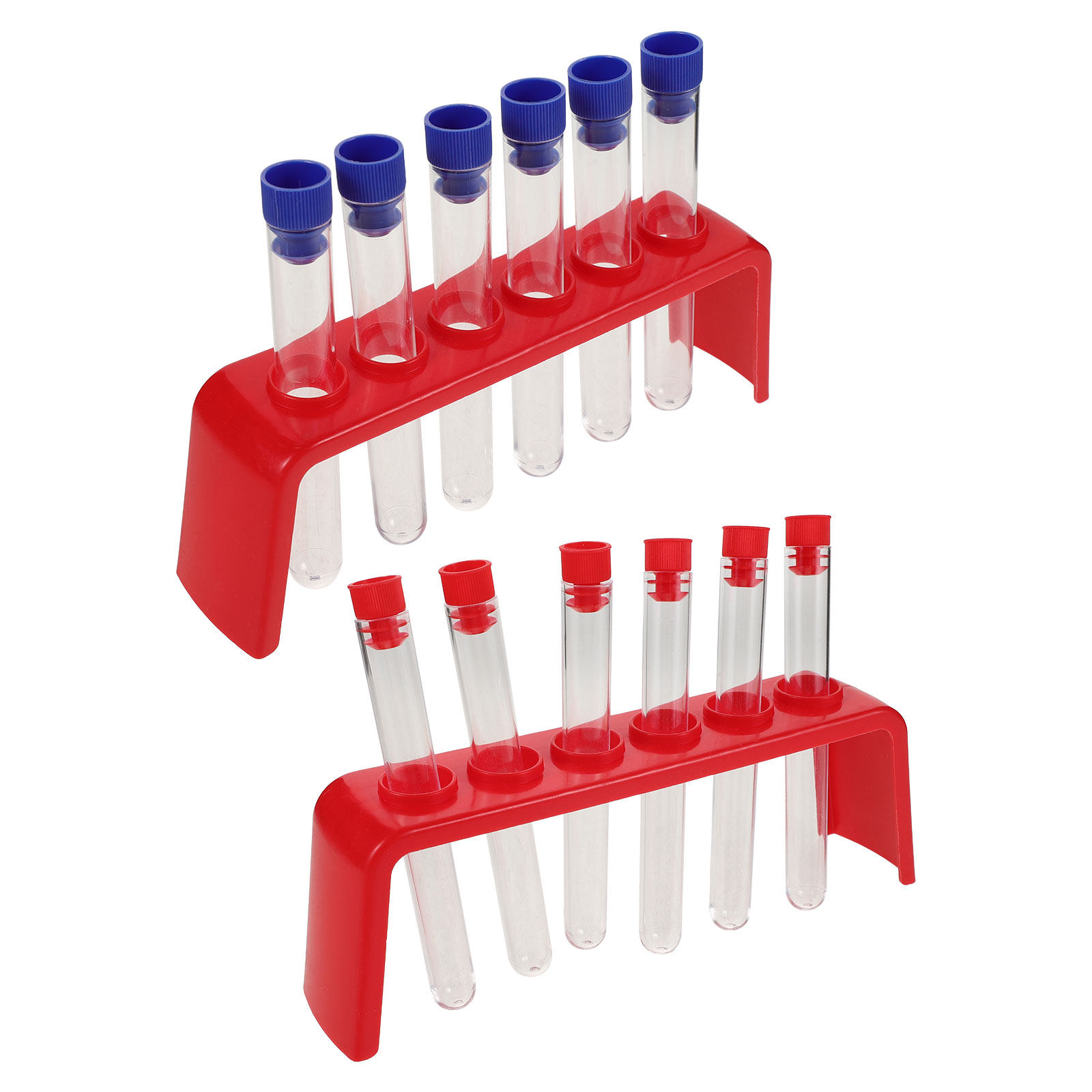 Science Kit - ชุดหลอดทดลองวิทยาศาสตร์สำหรับเด็ก 2 ชุด พร้อมที่วางหลอดทดลองพลาสติก สำหรับการทดลองวิทยาศาสตร์เพื่อการศึกษา ชุดเคมี