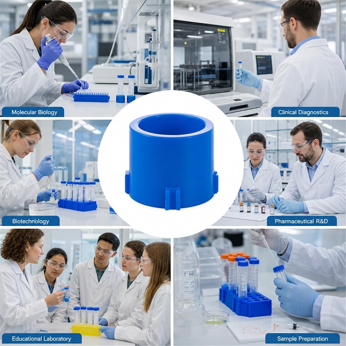 Hobby Science Lab - A1381K ชั้นวางหลอดปั่นเหวี่ยง, ที่วางหลอดพลาสติกทรงกรวยสำหรับโต๊ะปฏิบัติการ, โครงการวิทยาศาสตร์ในห้องเรียน, งานอดิเรกที่บ้าน, 10